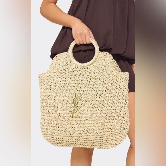 Handbags - Beige and gold beach bag